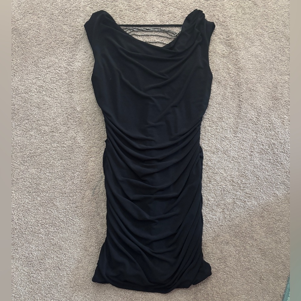 BCX Black Ruched Mini Dress